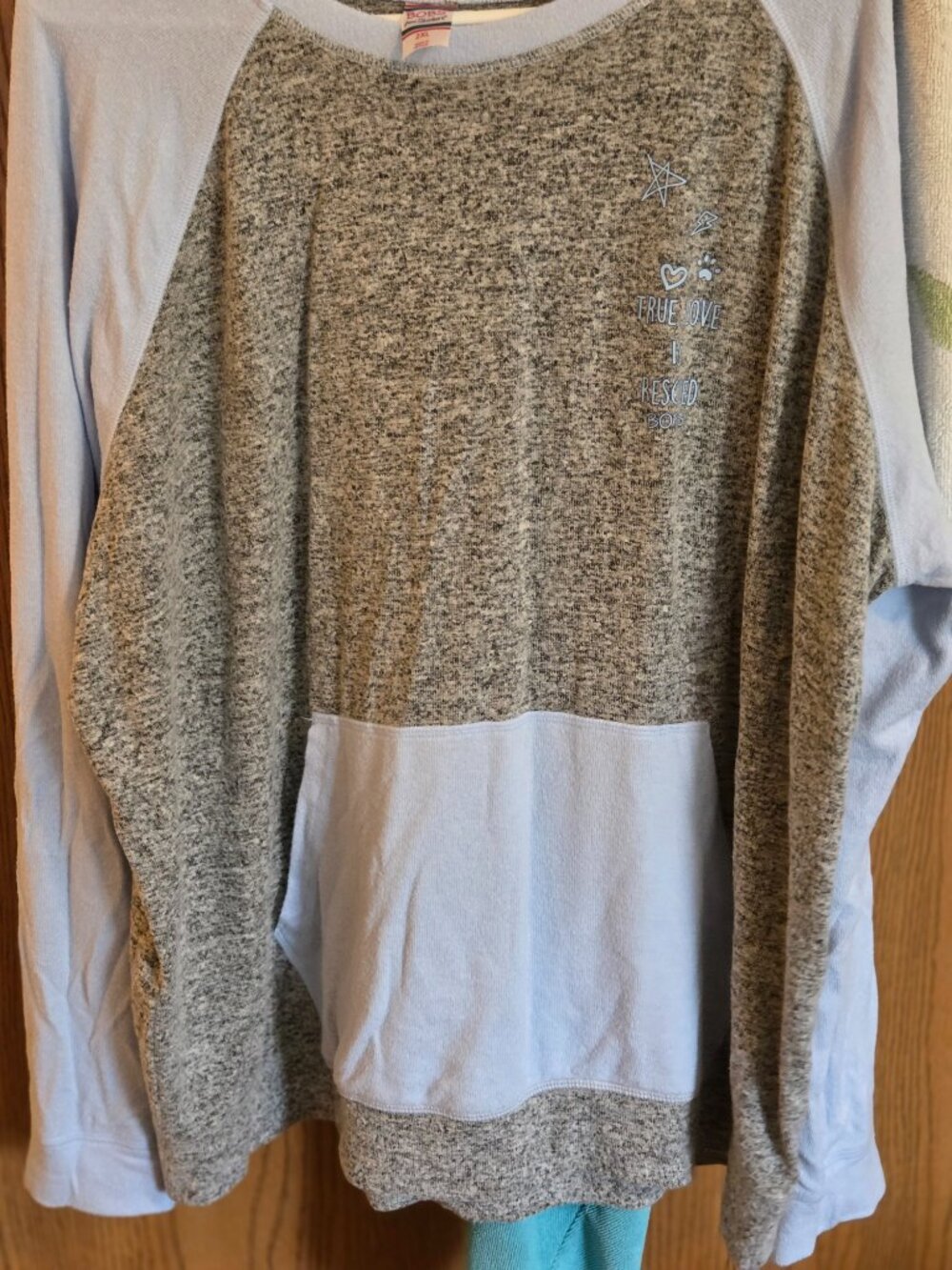Bobs (by Skechers) Top, size 2XL, Blue/light black/grey